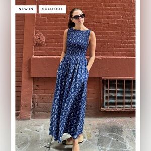 Hill House Home Cosima Nap Dress, Navy Trellis